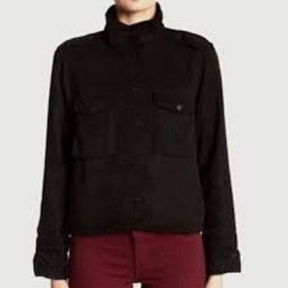 Pistola Women's Turtleneck Long Sleeve Black Moto Jacket Size M - Picture 1 of 9